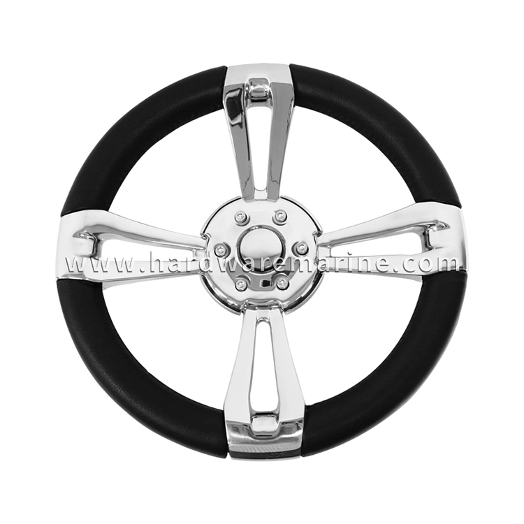 Setir stainless steel laut 4-ngandika kanthi bungkus kulit